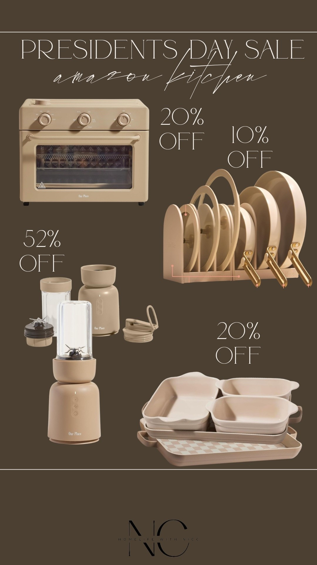 Our Place is having a major Presidents Day sale on Amazon right now!! Up to 52% off cookware and appliances!! This is my FAVORITE nonstick AND nontoxic cookware. And it’s aesthetically pleasing so a win all the way around! 

#LTKmomlife #LTKSaleAlert #LTKHome