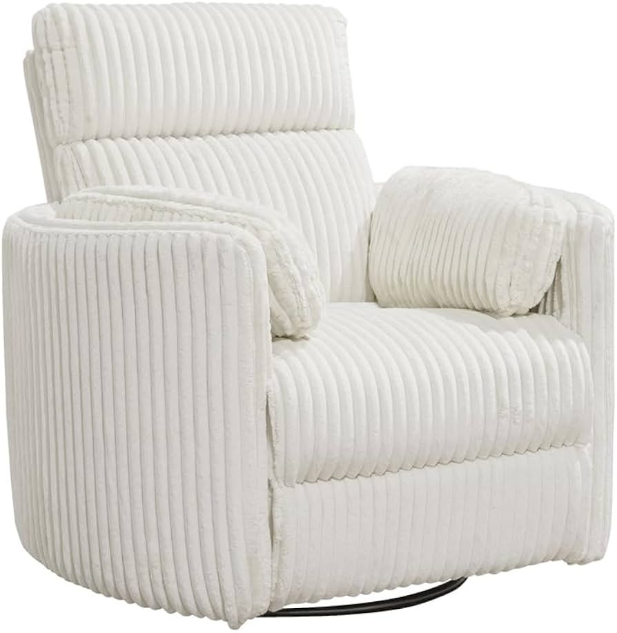 Radius Modern Fabric Swivel Glider Recliner in Ivory | Amazon (US)