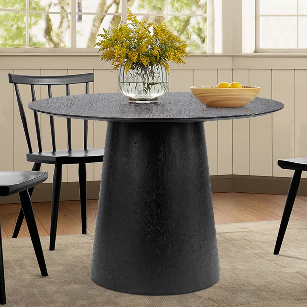 Sai 42in Round Dining Table,White OAK with Pedestal Base Solid Wood Round Dining Table-Maison Bou... | Target