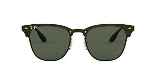 Ray-Ban RB3576N Blaze Clubmaster Square Sunglasses, Brushed Gold/Dark Green, 47 mm | Amazon (US)