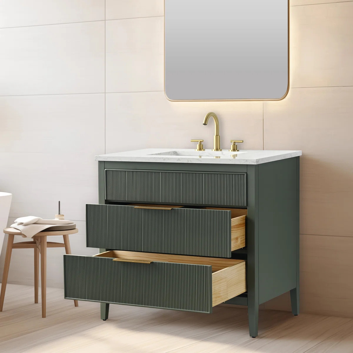 Bilroy 36'' Single Bathroom Vanity with Engineered Stone Top | Wayfair North America