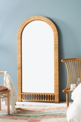 Arched Rattan Leaning Mirror | Anthropologie (US)