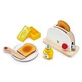 Hape White Wooden Pop-Up Toaster Set, Pretend Play Kitchen Accessories for Kids Preschoolers | Amazon (US)