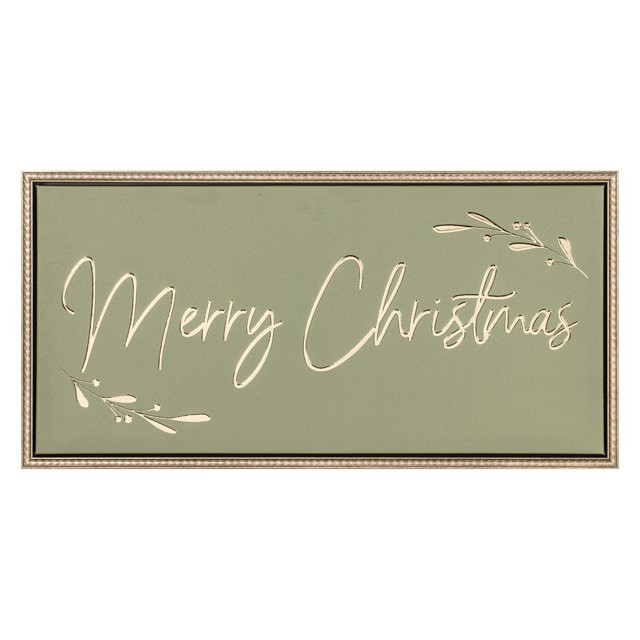 Merry Christmas Framed 3D Machine Foil Emb Canvas Print | Walmart (US)