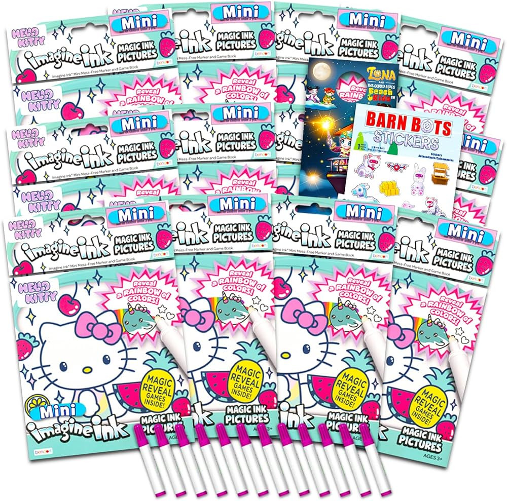 Hello Kitty Imagine Ink Party Favor Set- 12 Pack No-Mess Magic Ink Sanrio Hello Kitty Coloring Bo... | Amazon (US)
