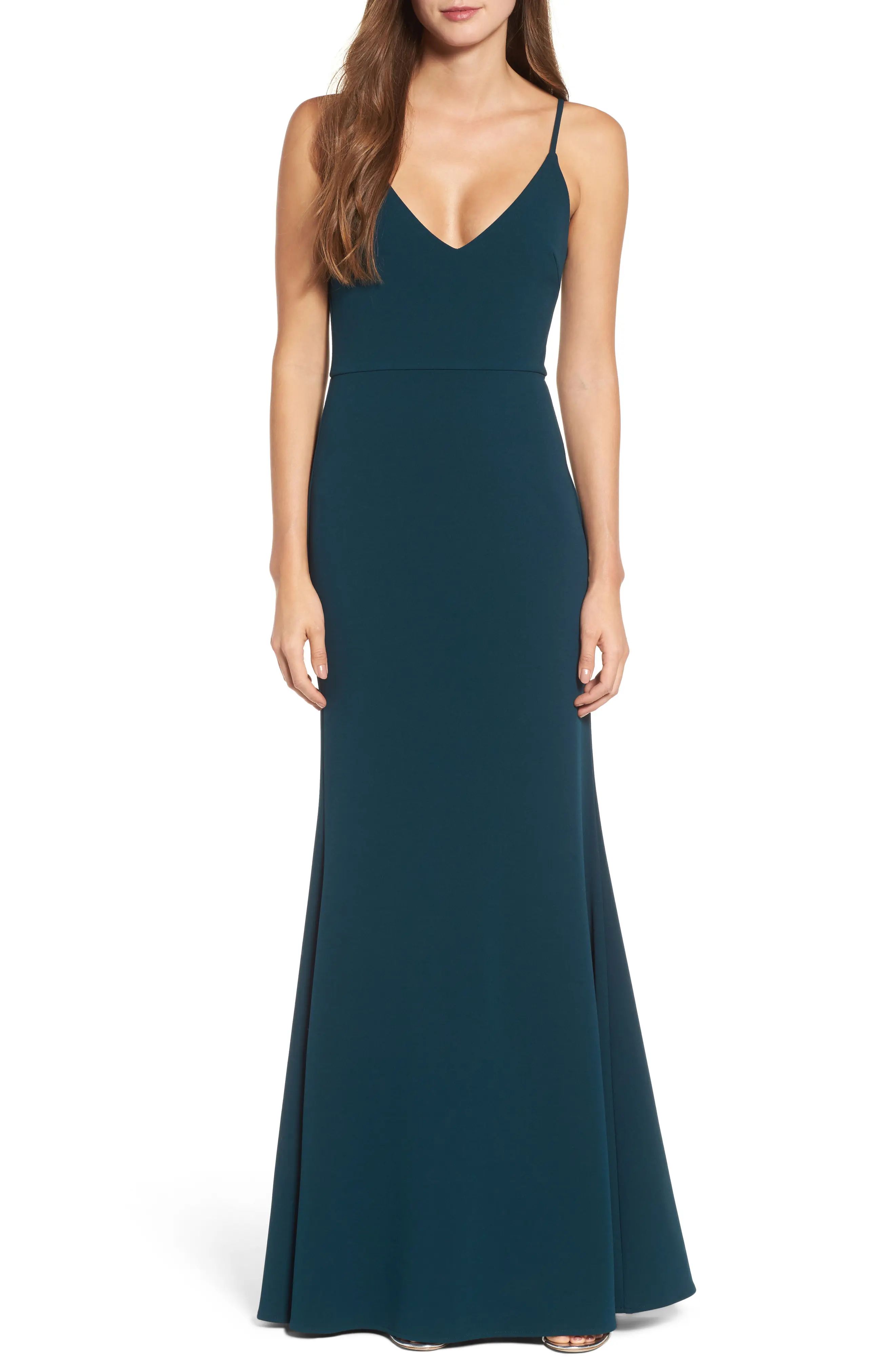 Lulus V-Neck Trumpet Gown | Nordstrom