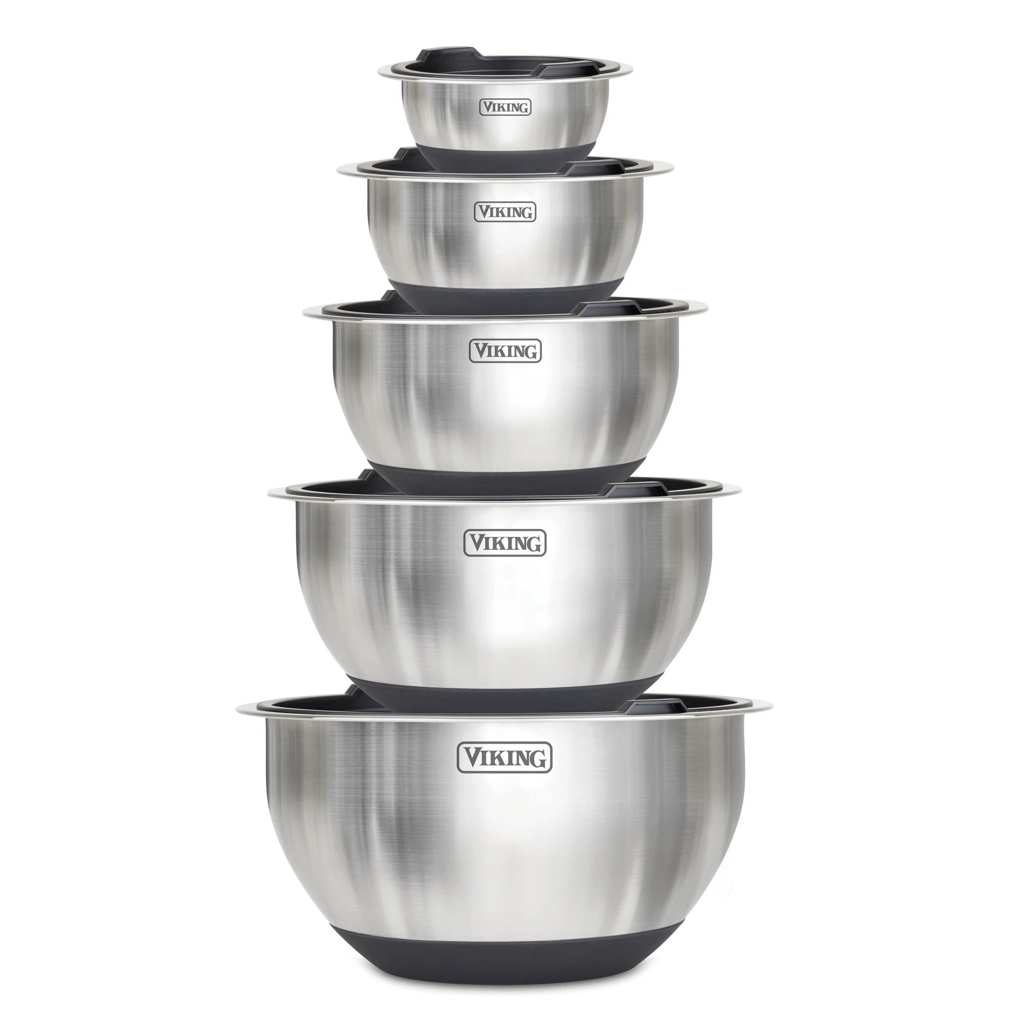 Viking 10 Piece Stainless Steel Mixing Bowl Set with Lids | Wayfair North America