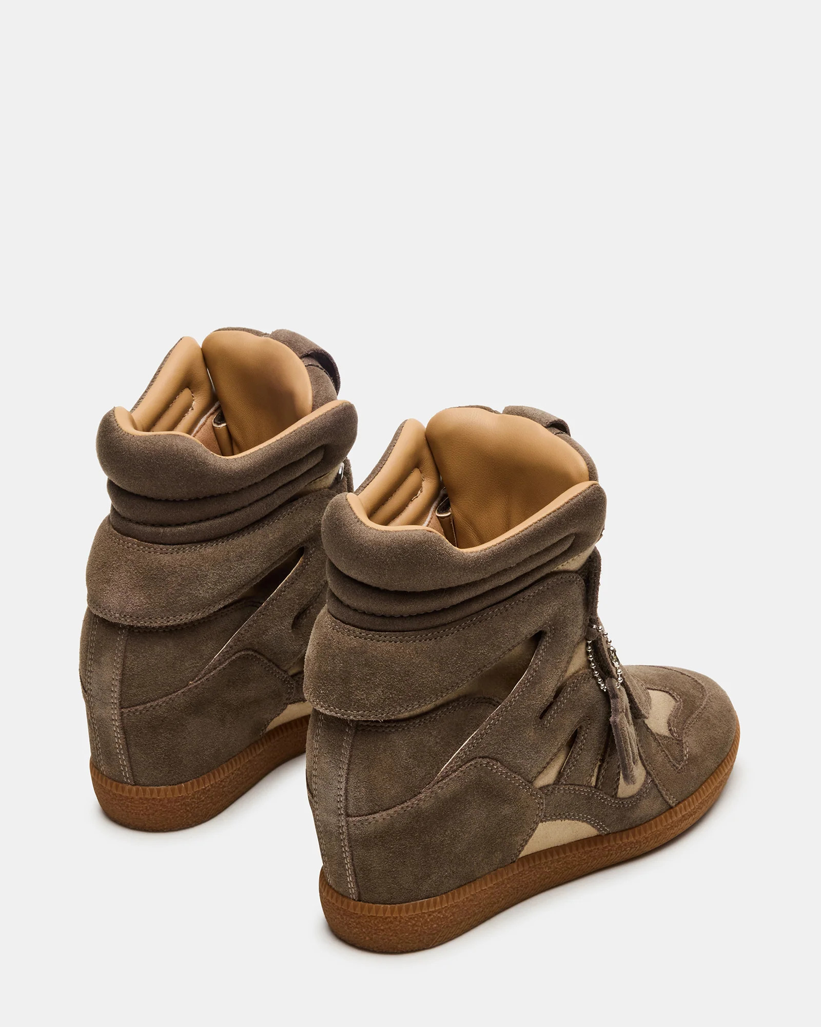 MAVIS Taupe Suede High-Top Velcro Women's Sneaker | Steve Madden (US)