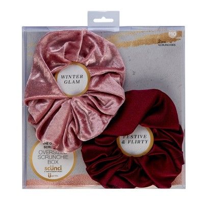 scunci Jumbo Scrunchie Box - Pink Blush/Berry - 2pk | Target