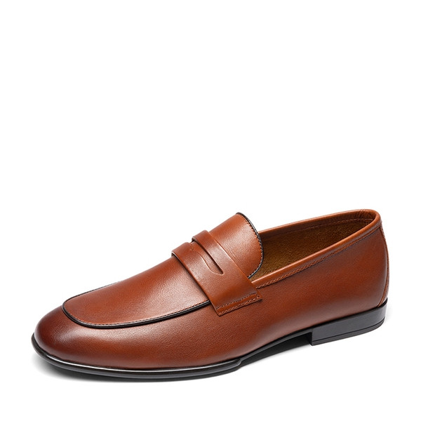 Men's Classic Full-grain Leather Dress Loafers | Bruno Marc