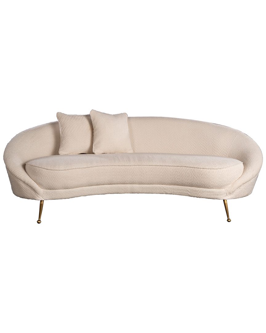 Ipanema Boucle Curved Sofa | Gilt