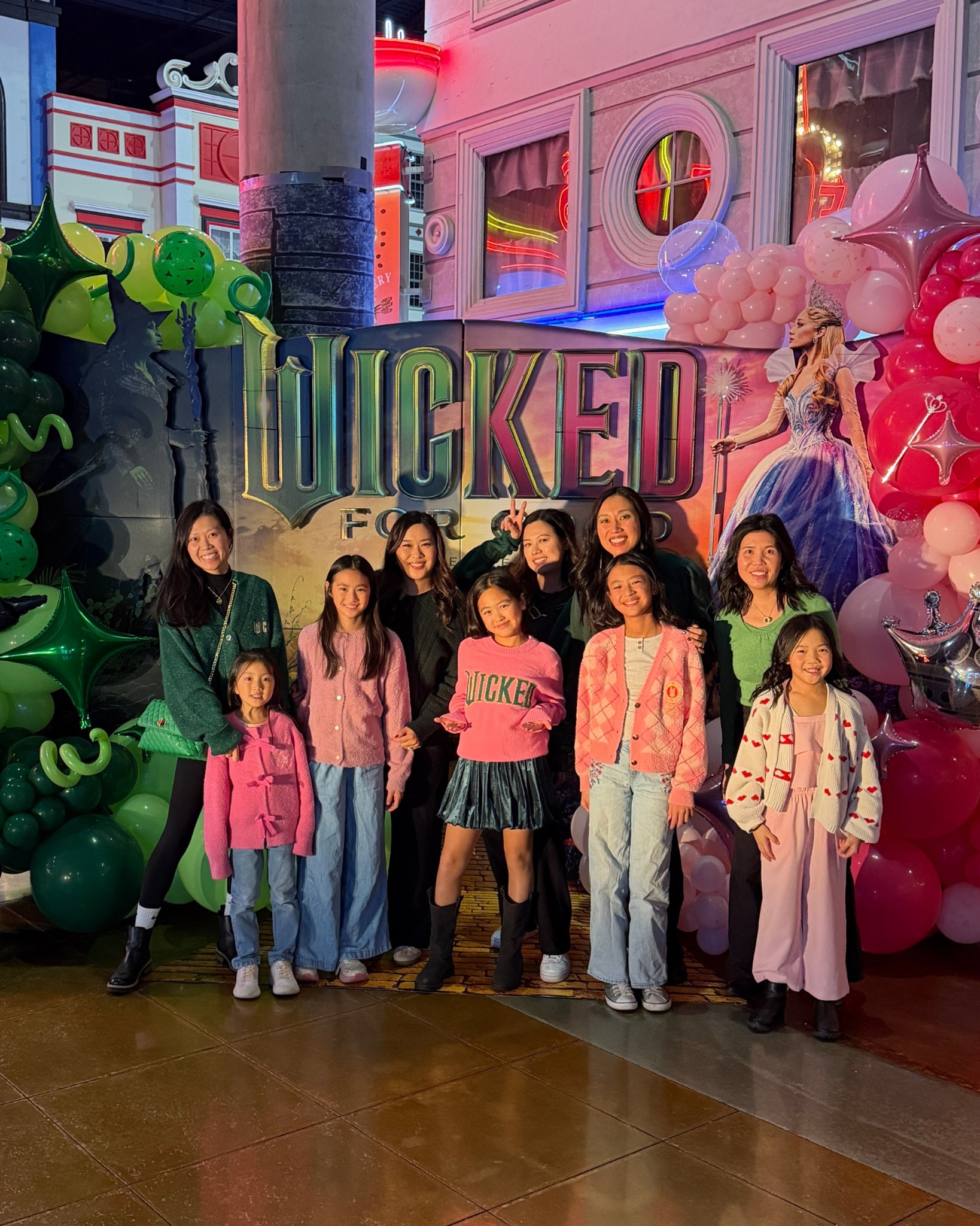 Wicked for Good green and pink outfits for Moms and girls! 