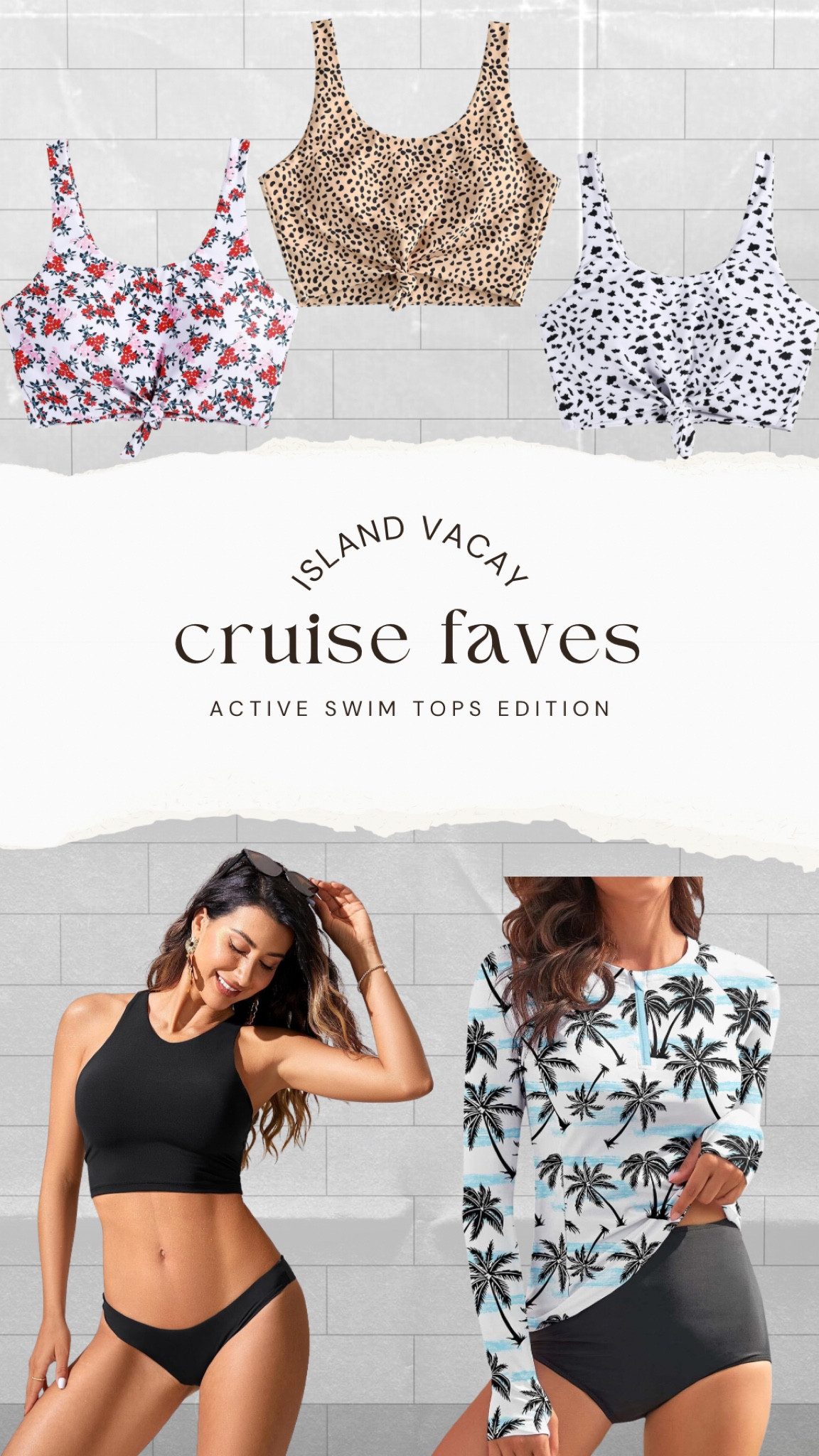 ✨pack for my upcoming cruise with me✨

I’ll always be a bikini gal. When I’m wanting a little more coverage, these are my favorite bikini tops! 

I also love the UV protection that the long sleeve option gives me. It only takes one time of getting burned on vacay to remember to pack the UVP shirts 😅

#LTKswim #LTKtravel #LTKSeasonal