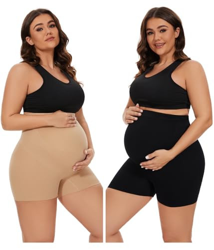 KUNINDOME Maternity Support Womens Underwear Over Bump, Nude + Black, XX-Large | Amazon (US)