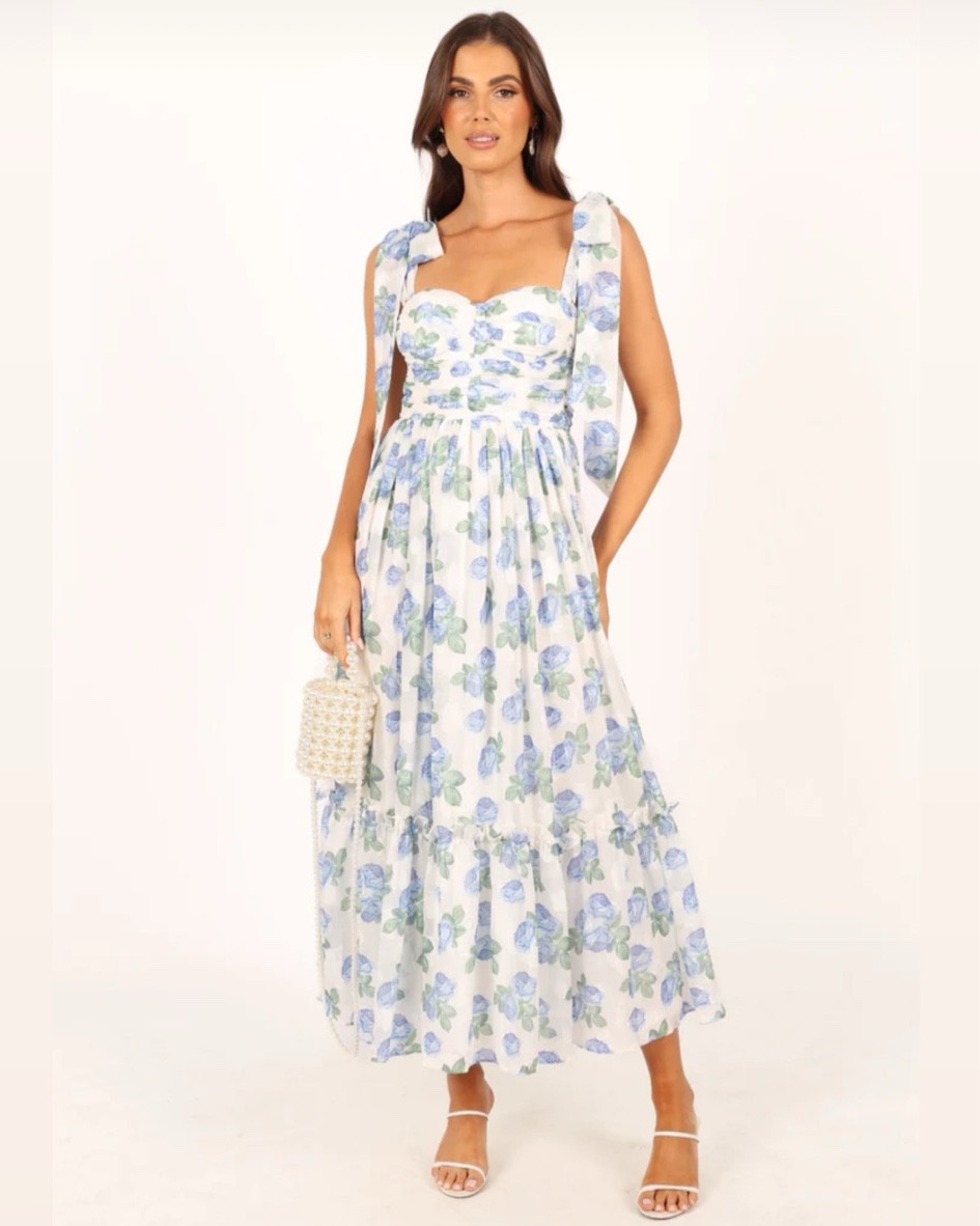 navy blue dress for baby girl Easter Dresses For Women, Wedding Guest Elegant Classy Wrap V Neck Prom  Dress White Jumpsuit Women Sundresses Beach Vacation Gold 2024 Modest  Dresses Mother Dresses Cocktail (XXL, Light blue) ZMTing main image 0