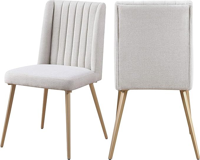 Meridian Furniture Eleanor Collection Modern | Contemporary Linen Upholstered Dining Chair with C... | Amazon (US)