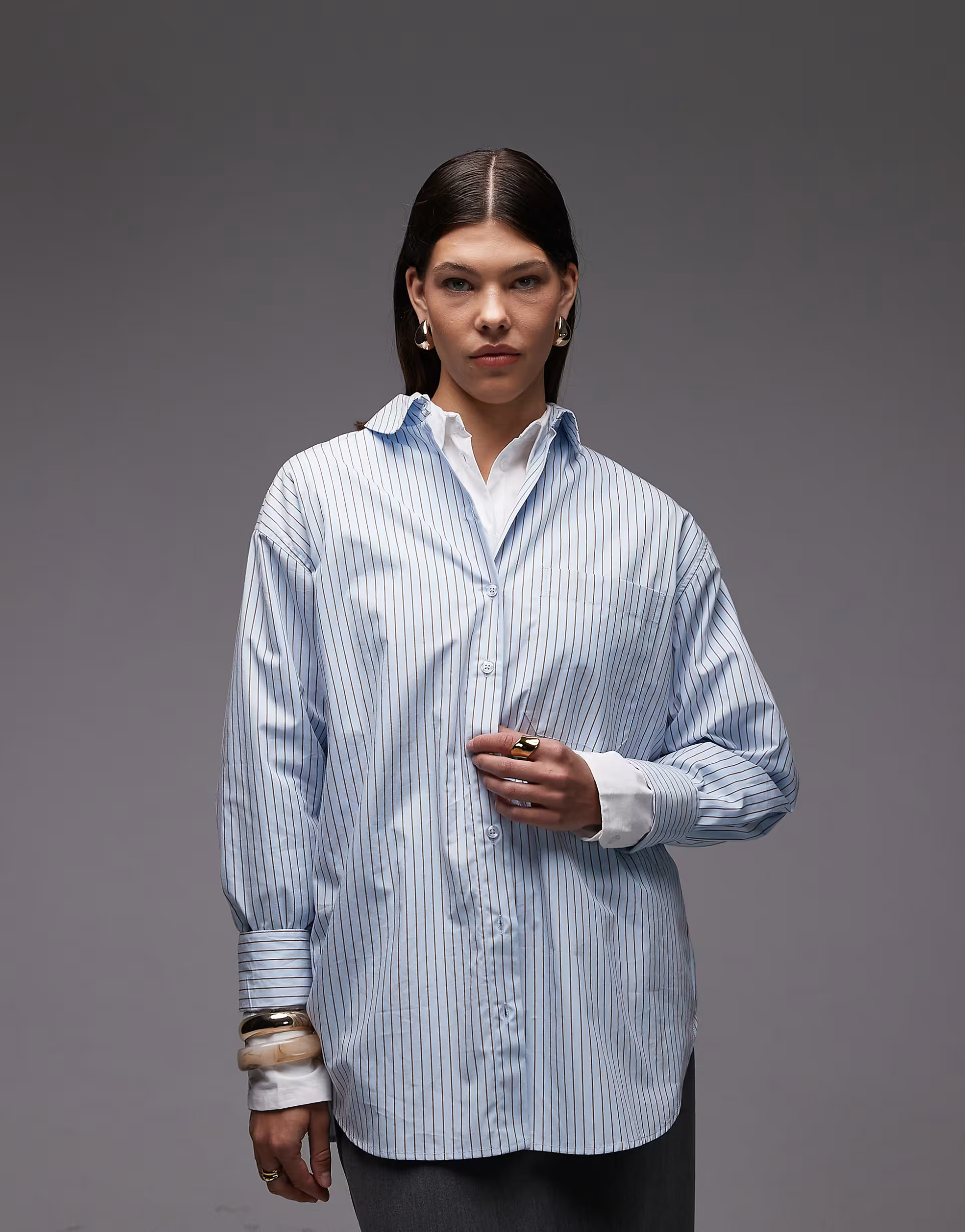 ASOS DESIGN oversized shirt in stripe in blue stripe | ASOS (Global)