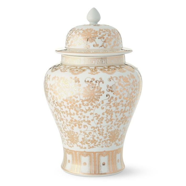 White and Gold Large Ginger Jar | Williams-Sonoma