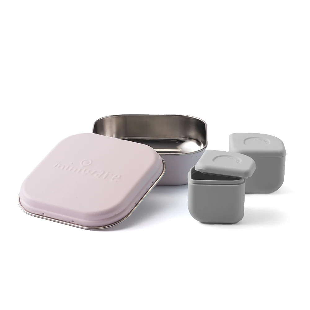 GrowBento Lunch Set Cotton Candy + Dove Grey | Miniware