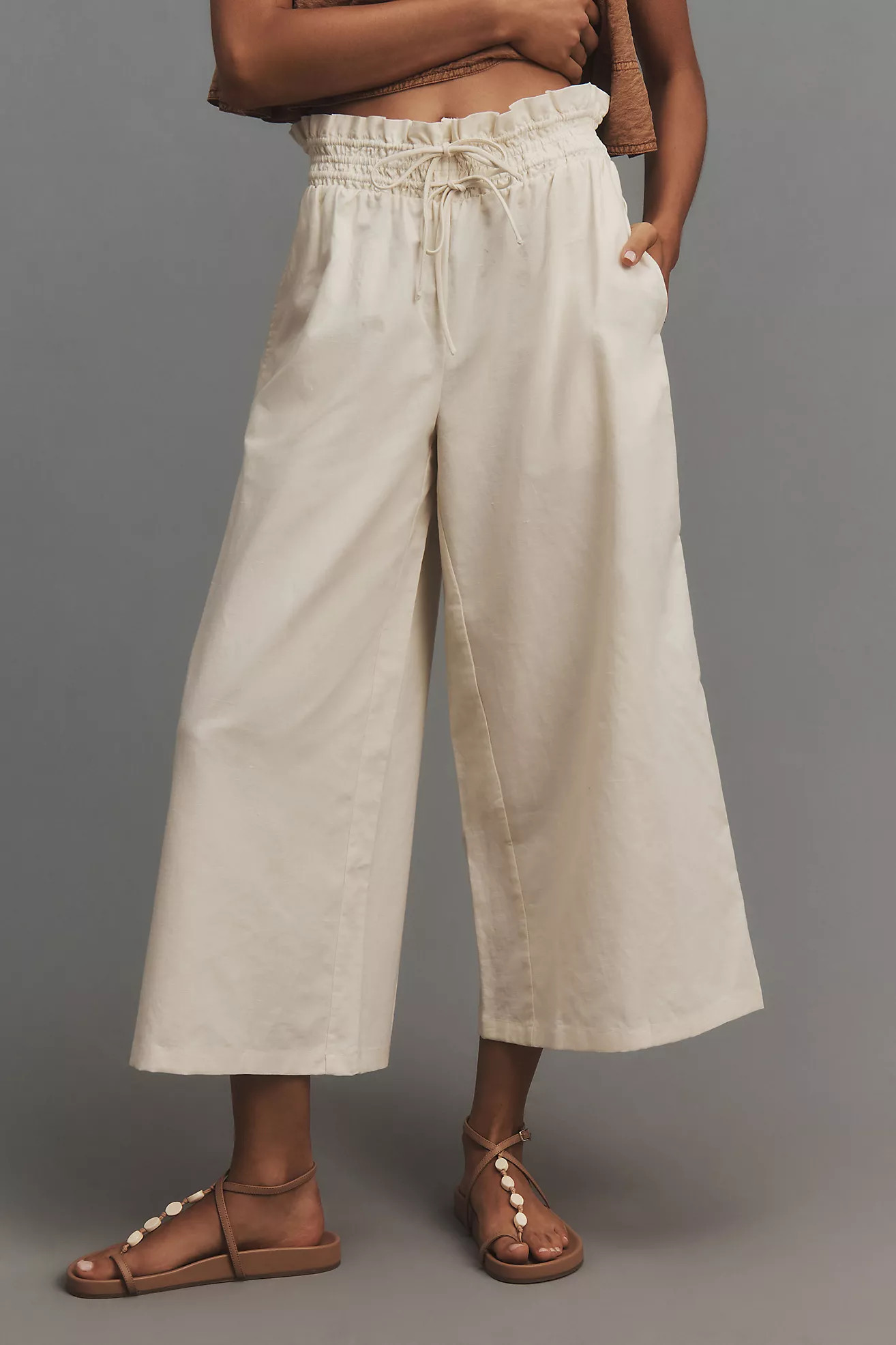 By Anthropologie Linen Pull-On Pants | Anthropologie (US)