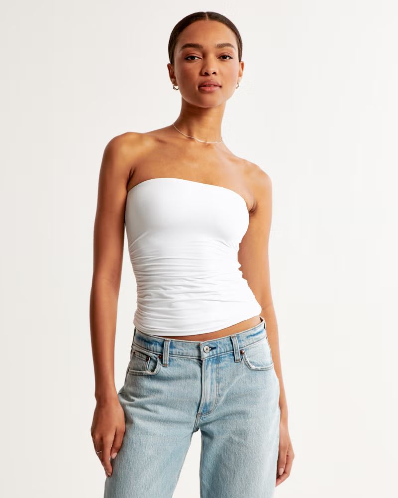 Soft Matte Seamless Ruched Tube Top | Abercrombie & Fitch (US)