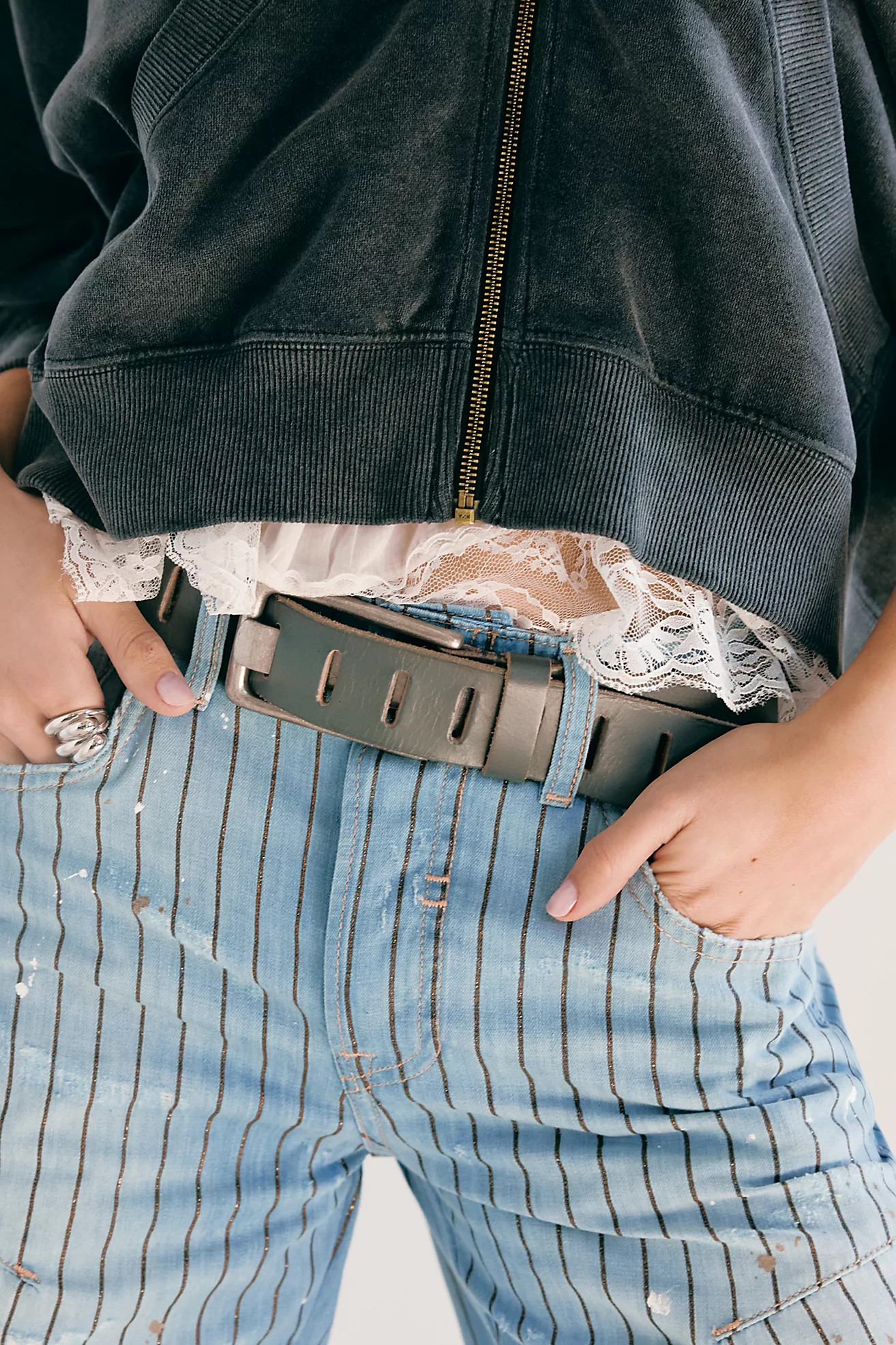 We The Free Don't Wait Up Pinstripe Boyfriend Jeans | Free People (Global - UK&FR Excluded)