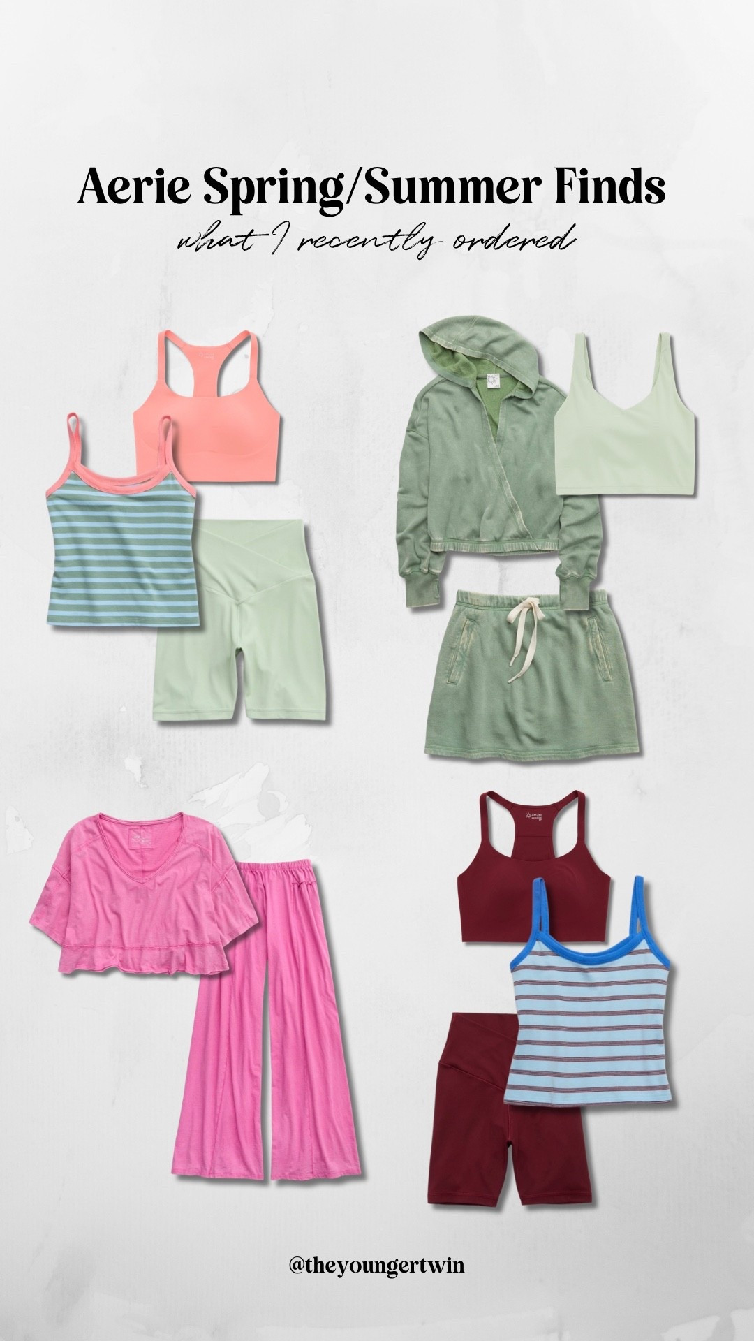 What I recently ordered from Aerie — tees and tanks 30-40% off, offline shorts and skirts $25 and up, and sports bras $20!! 

Super obsessed with all these spring/summer colors! So ready for warmer weather 💛💛

@Aerie, aerie style, aerie outfits, aerie matching sets, aerie offline, offline by aerie, workout sets, cute and comfy outfits, aerie outfit for spring and summer

#LTKootd #LTKdayinmylife #LTKSaleAlert