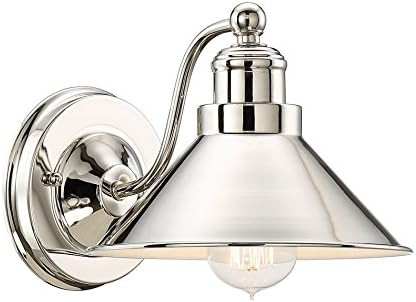 Kira Home Welton 8.5" Modern Industrial Wall Sconce, Polished Nickel Finish | Amazon (US)