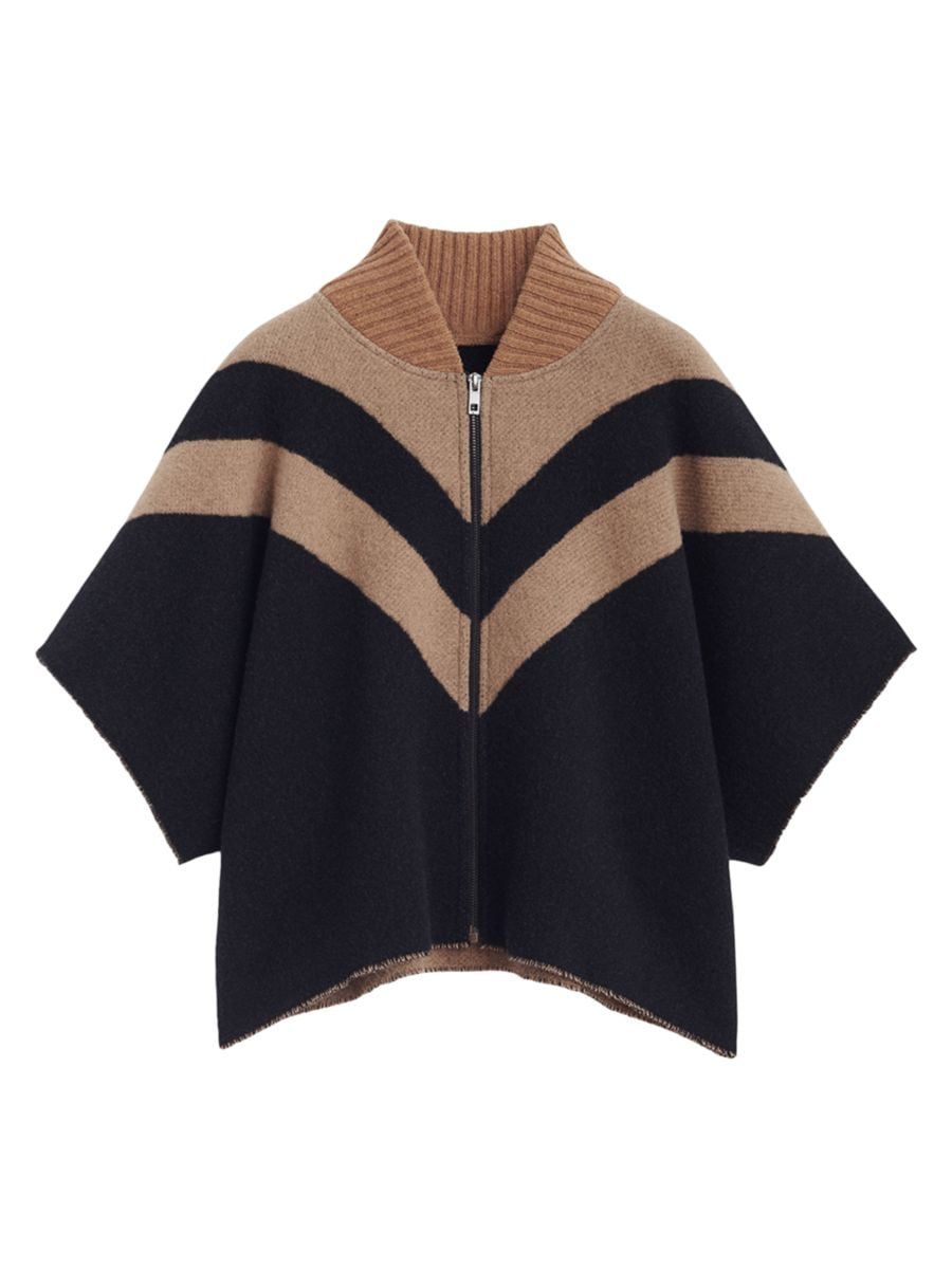 Varsity Cropped Wool Poncho | Saks Fifth Avenue