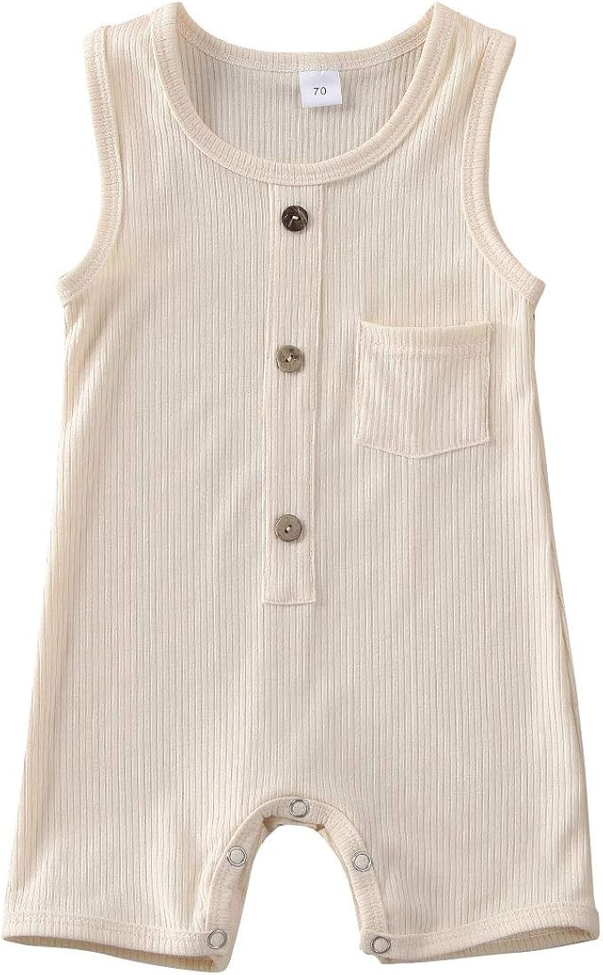 Madjtlqy Newborn Baby Boy Girl Romper Jumpsuit Knitted Clothes Button Bodysuit Infant One-Piece R... | Amazon (US)