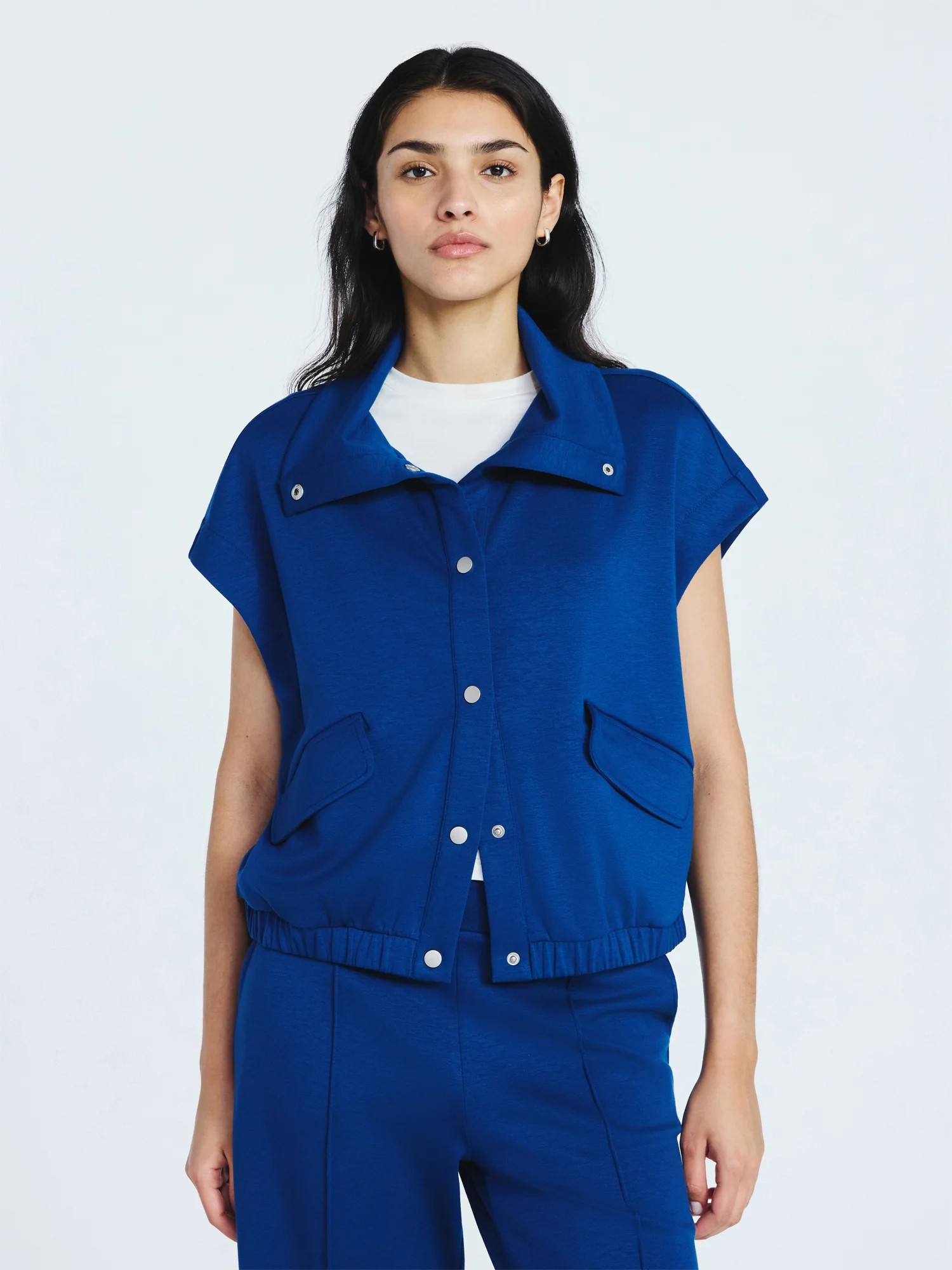 Scoop Women's and Women's Plus New Scubaknit Snap Vest, Sizes XS-4X | Walmart (US)