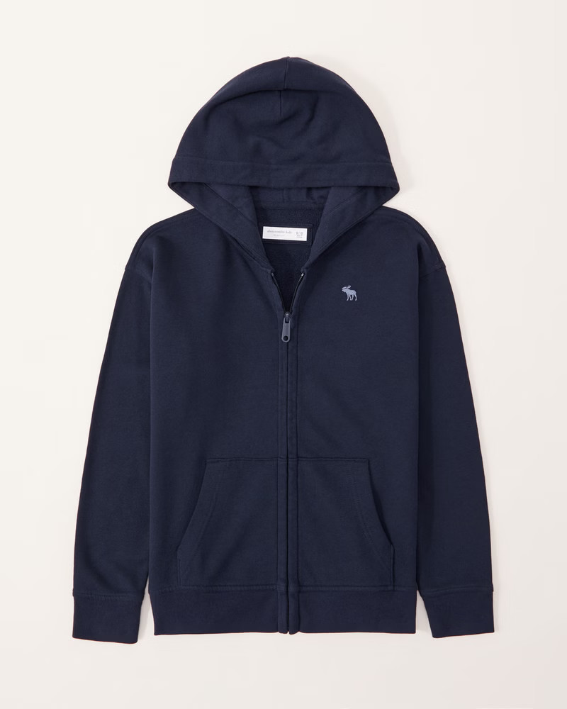 essential icon full-zip hoodie | Abercrombie & Fitch (US)
