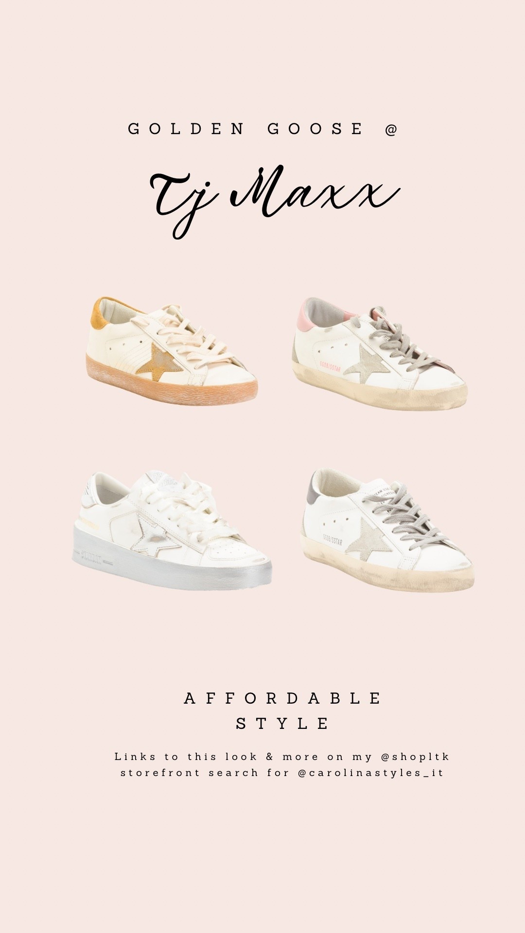 Found designer sneakers at TJ Maxx and had to do a double take 👀✨ Golden Goose for less is always a win. These are the perfect everyday sneakers that go with everything—casual, errands, mom life, all of it.

#GoldenGoose #TJMaxxFinds #DesignerForLess #SneakerFinds #LuxuryForLess #EverydaySneakers #MomStyle #CasualChic #DesignerDeals #OffPriceRetail

#LTKGiftGuide #LTKActive #LTKSaleAlert