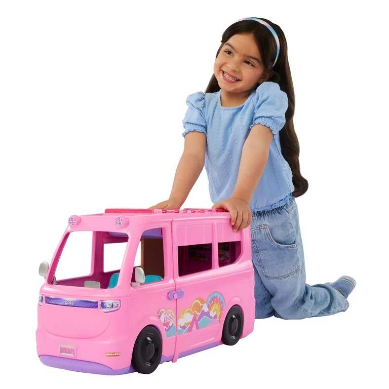 Barbie Dream Camper Playset with Roof Tent, BBQ Grill with Color-Change Feature & 60+ Accessories... | Walmart (US)
