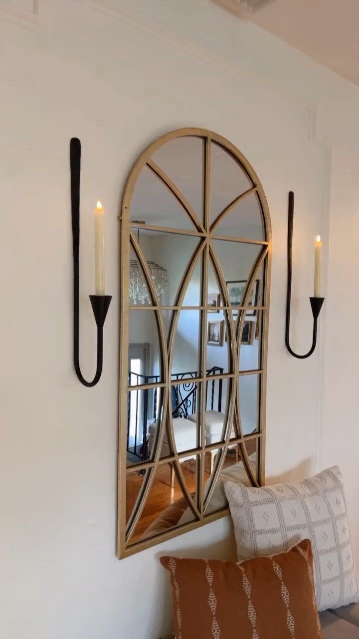 Love how this beautiful sconces make this wall completed! They have large size and also looking great without candles 
Good for bedroom, fireplace and entryway. 
#walldecor #homedecor #homeinterior #blacksconces #wallideas

#LTKhome #LTKunder50 #LTKHoliday