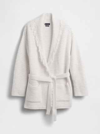 100% Cotton Oversized Fringe Shawl Cardigan | Gap (US)