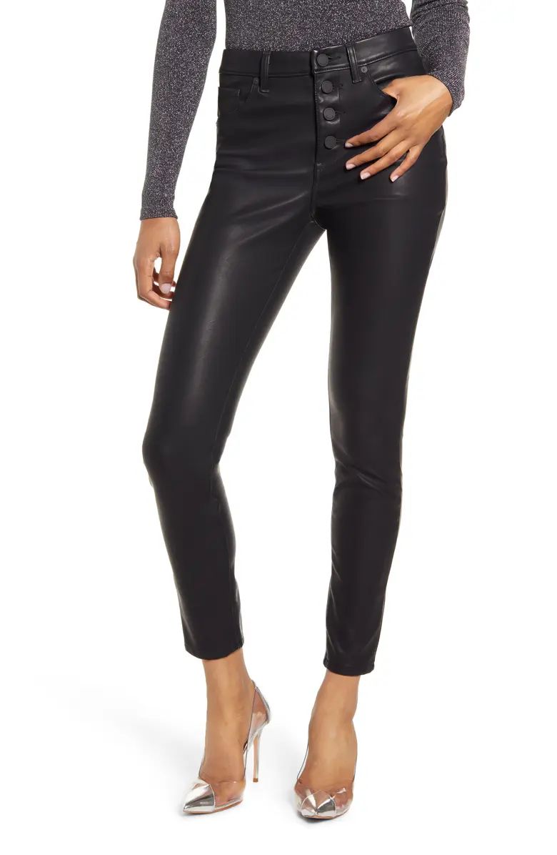 Faux Leather Button Front Pants | Nordstrom