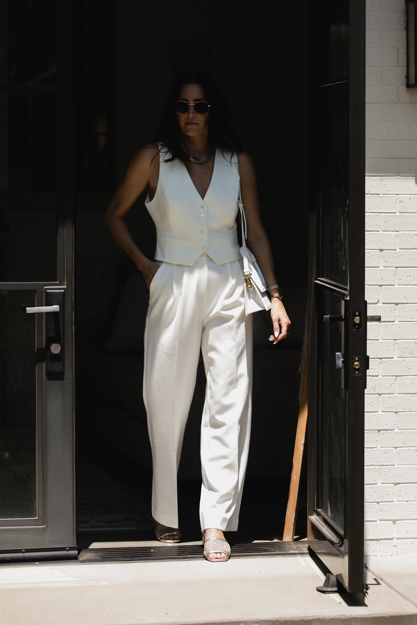 White trouser and vest outfit, Stuart weitzman block heel

#LTKstyletip #LTKFind #LTKworkwear