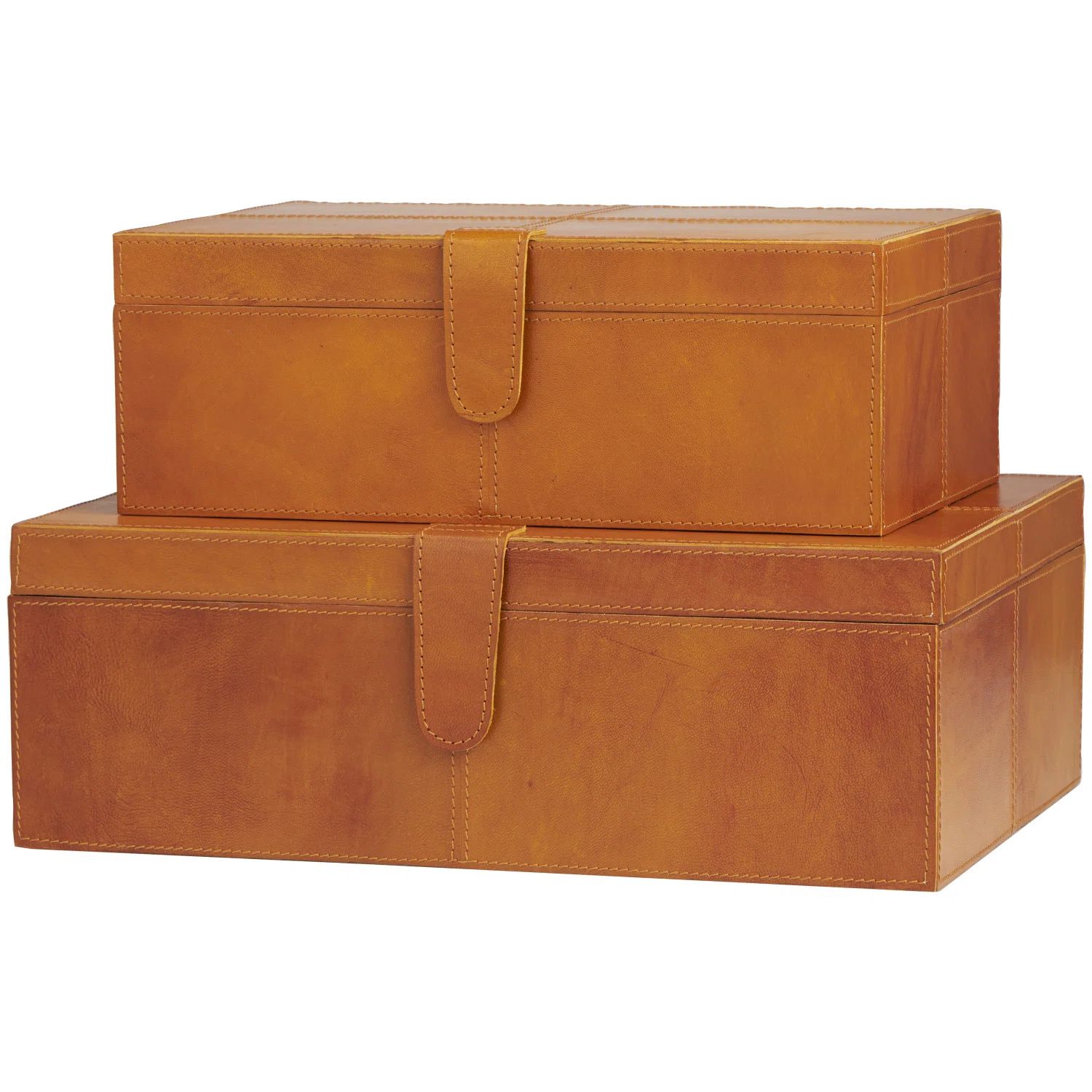 Brownsburg 2 Piece Faux Leather Decorative Box Set | Wayfair North America