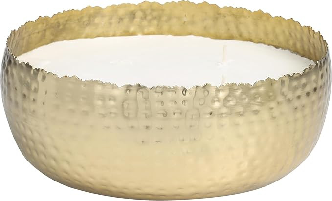 Deco 79 Metal Decorative Candle English Garden Scented Wide Hammered 90 oz 4 Wick Aromatherapy Ca... | Amazon (US)