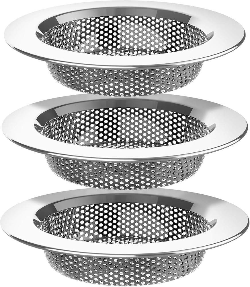 MR.SIGA Kitchen Sink Strainer, Stainless Steel Sink Drain Strainer, Dishwasher Safe, Outer Diamet... | Amazon (US)