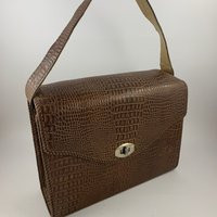 Vintage Brown Faux Gator Purse Handbag | Etsy (US)