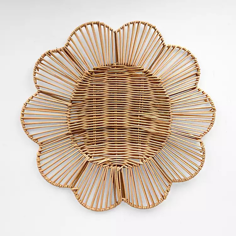 Natural Rattan Flower Charger | Kirklands