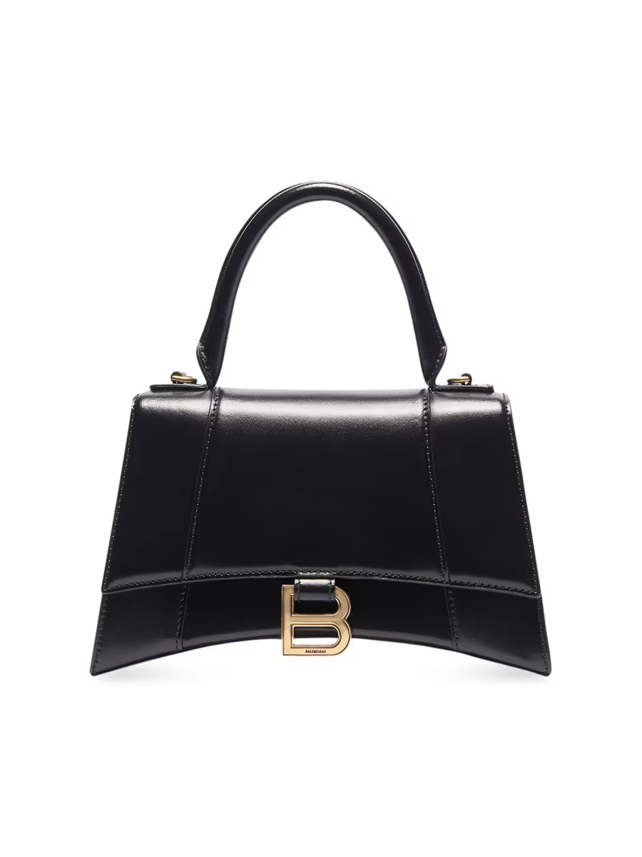Hourglass Small Box Leather Top Handle Bag | Saks Fifth Avenue
