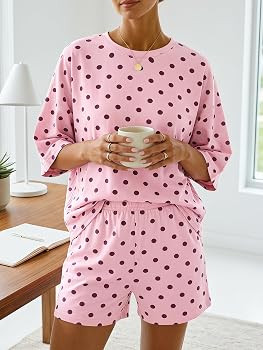 Tankaneo Womens Pajama Sets 3/4 Sleeve Oversized Tops & Loose Fit Shorts Lounge Set with Pockets ... | Amazon (US)