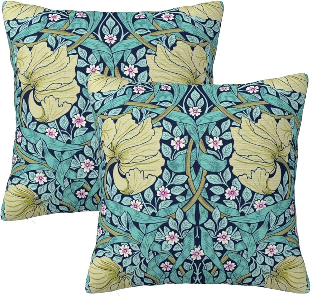 William Morris Pimpernel Blue Throw Pillow Covers Set of 2 Cushion Covers for Couch Home Bed Livi... | Amazon (US)