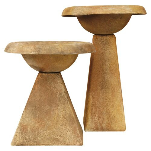 24" Modern Birdbath, Sandstone | One Kings Lane