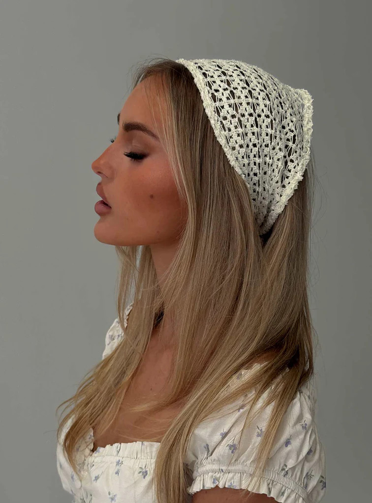 Keighla Crochet Hair Scarf Cream | Princess Polly AU