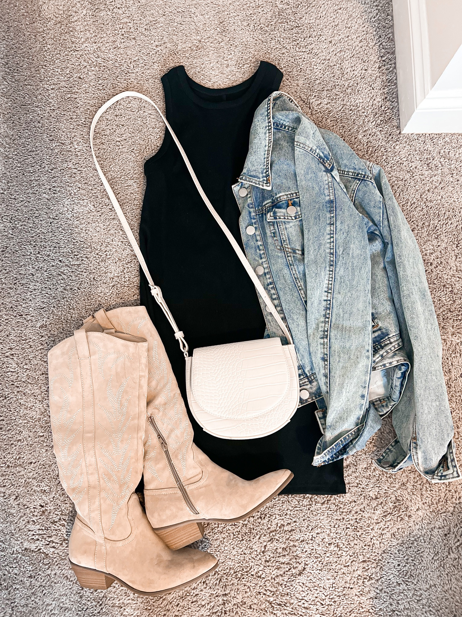 Target outfit idea 🖤

This cute LBD is great for dressing
Up or down 🖤 
Easily pair it with western boots for a concert , sneakers for a day out, sandals for a beach trip 😌

Target, target sale, target finds, target dress, little black dress, western outfit, teacher outfit , concert outfit, vacation look, western boots, Jean jacket, crossbody purse 

#LTKstyletip #LTKsalealert #LTKBacktoSchool