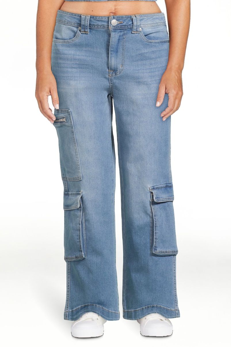 Madden NYC Juniors High Rise Cargo Pants, 29" Inseam, Sizes 1-21 | Walmart (US)